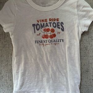 American Eagle Outfitters Kids White Tomato Graphic Tee